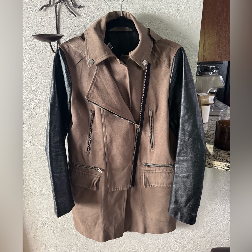 Zara Black and Brown Jacket